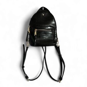 Peta + Jain Black Minimalist Vegan Leather Backpack